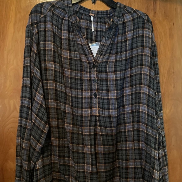 Free People | Tops | Free People Plaid Button Down Top | Poshmark